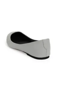 Steel Grey Cruelty Free Leather Flat Ballerinas image 6