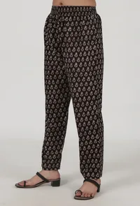 Ajrakh Printed Black Cotton Pant image 2