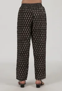Ajrakh Printed Black Cotton Pant image 3