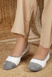 Black and White Pure Hemp Ballerinas image 1