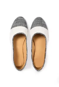 Black and White Pure Hemp Ballerinas image 2