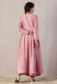 Lemonade Pink Chanderi Gota Lace Detailed Overlay image 4