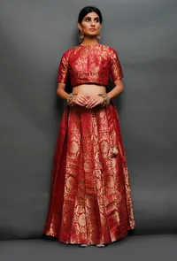 Pink Brocade Blouse image 1