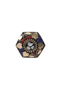 Laq Fashionable Light Weight Polygon Shaped Multi Color Ring image 3