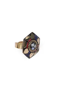 Laq Fashionable Light Weight Polygon Shaped Multi Color Ring image 4