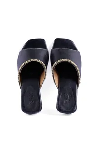 Bella Black Cold Chain Cruelty-Free Leather Heels image 3