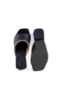 Bella Black Cold Chain Cruelty-Free Leather Heels image 4