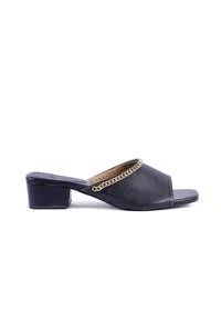 Bella Black Cold Chain Cruelty-Free Leather Heels image 5