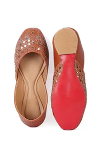 Tayla Orange Dori Zari Embroidered Jutti image 3