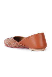 Tayla Orange Dori Zari Embroidered Jutti image 6