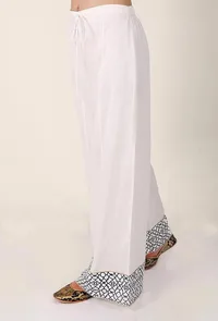 Dark Green Handblocked Gota Work Cotton Palazzo image 2