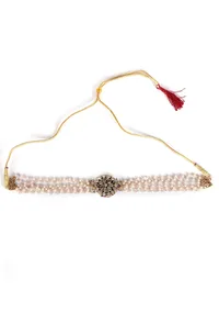Regal Kundan Pearl Choker Set image 3