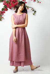 The Trendy Violet Cotton Kurta image 3