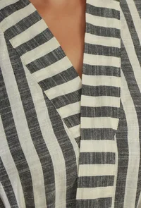 Striped Cotton Sleeveless Wrap Dress image 5