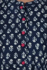 Indigo Printed Blue Cotton Anarkali image 5