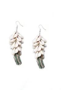 Tassled Seashell Earrings image 2
