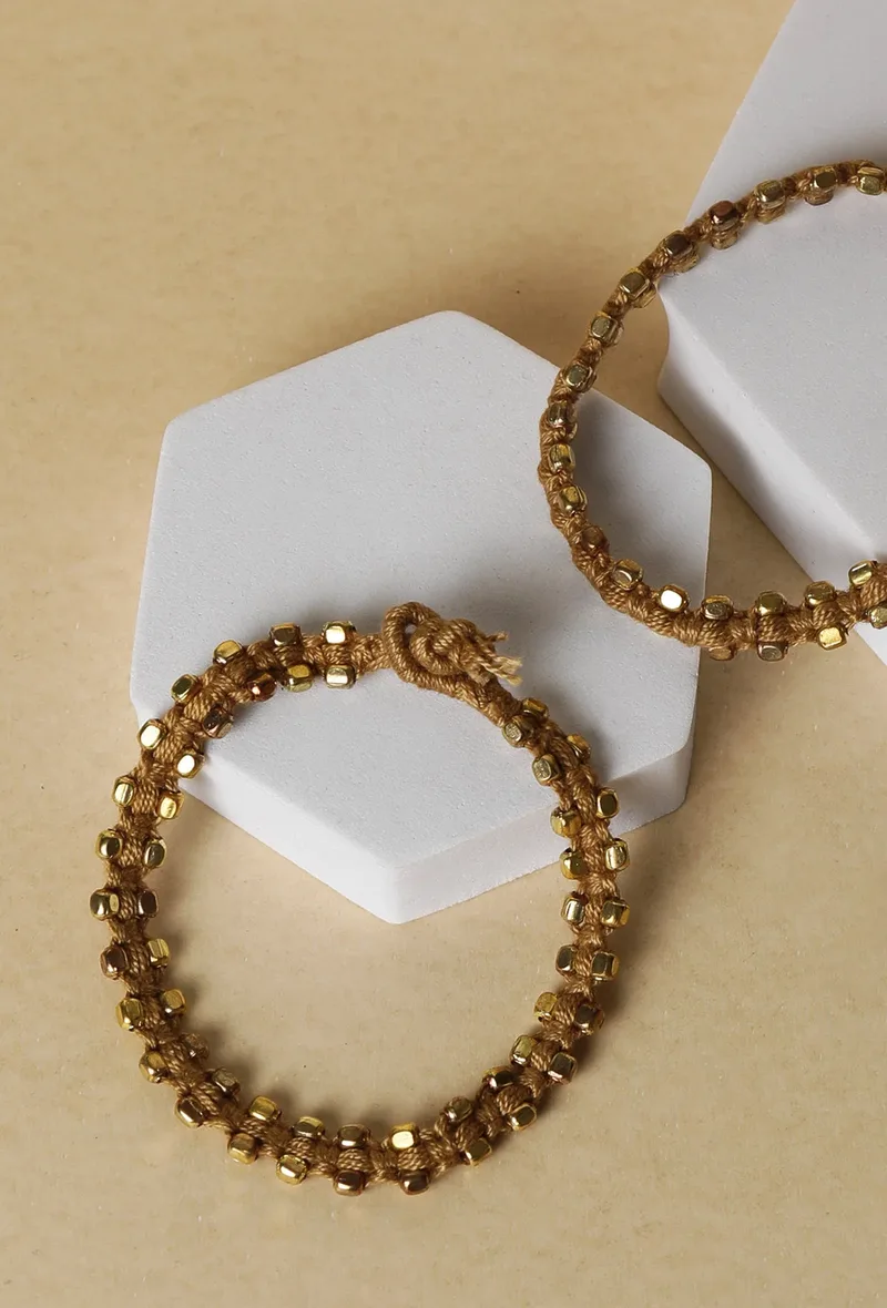 Set Of 2: Vanessa German Silver Anklets