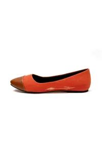 Tangerine Orange Cruelty Free Leather Ballerinas image 4