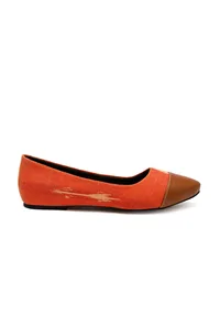 Tangerine Orange Cruelty Free Leather Ballerinas image 5