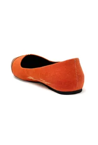 Tangerine Orange Cruelty Free Leather Ballerinas image 6