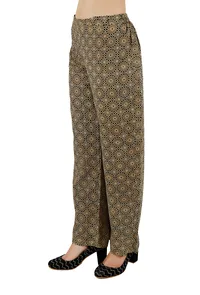 Brown Ajrakh Cotton Palazzo image 2