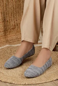 Rose Pink and Black Pure Hemp Ballerinas image 1