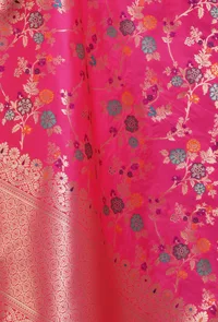 Pink Color Semi Silk Dupatta With Zari Weaving image 5