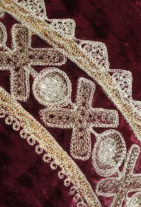 Dark Maroon Velvet Tila Embroidery Potli image 4