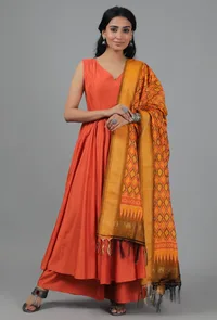 Sunshine Yellow Ikat Dupatta image 2