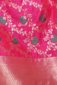 Pink Color Semi Silk Dupatta With Zari Weaving image 5