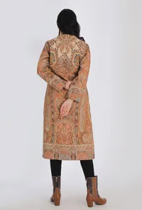 Kashifa Ecru Kani Jamavar Long Coat Outer Jacket image 4