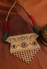 Traditional Navratna Kundan Statement Necklace image 1