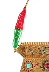Traditional Navratna Kundan Statement Necklace image 4