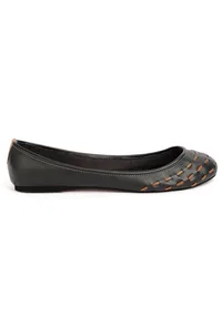 Onyx Black Cruelty Free Leather Flat Ballerinas image 4