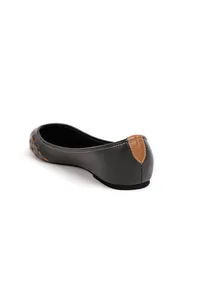 Onyx Black Cruelty Free Leather Flat Ballerinas image 6