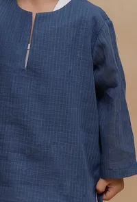 Set of 2: Blue Kota Shirt and white Short image 4