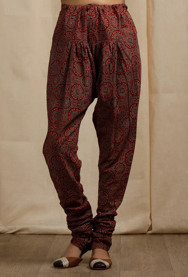 Red Ajrakh Print Churidar