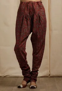 Red Ajrakh Print Churidar image 1