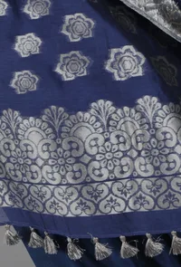Sapphire Blue Chanderi Brocade Dupatta image 3