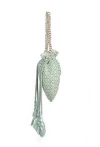 Minty Chikankari Georgette Potli image 4