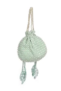 Minty Chikankari Georgette Potli image 5