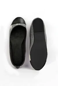 Black and White Ikat Cruelty Free Leather Flat Ballerinas image 2