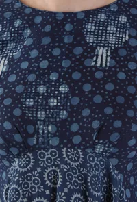 Alpi Indigo Printed Panelled Asymmetric Kurta Dress image 4