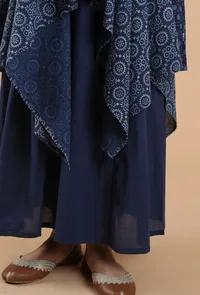 Alpi Indigo Printed Panelled Asymmetric Kurta Dress image 5