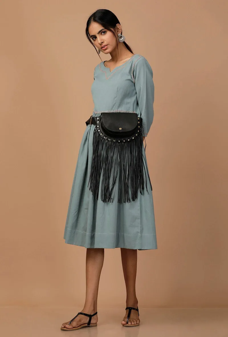 Taupe Black Crossbody Bag