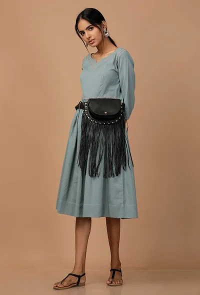 Taupe Black Crossbody Bag