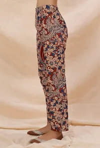 Rust Red Kalamkari Cotton Pants image 2