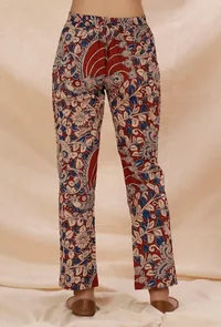 Rust Red Kalamkari Cotton Pants image 3