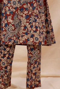 Rust Red Kalamkari Cotton Pants image 4