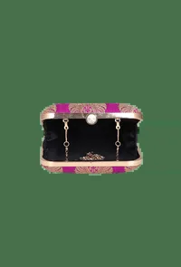 Magenta Brocade Box Clutch with Sling (6.5 X 2 X 6) image 4